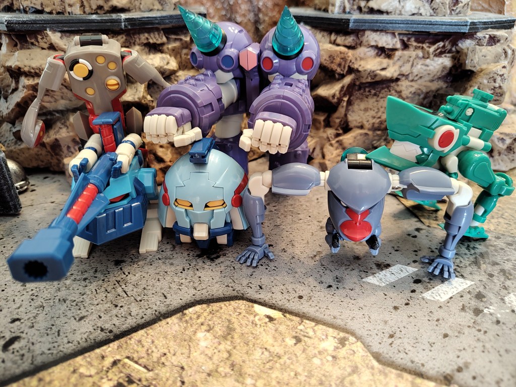 Sawzorthn, Twinboekun, Einzer, Dayakkaiser, Mo-Shogun, and Kidknuckle Ganmen Gunmen Gurren Lagann